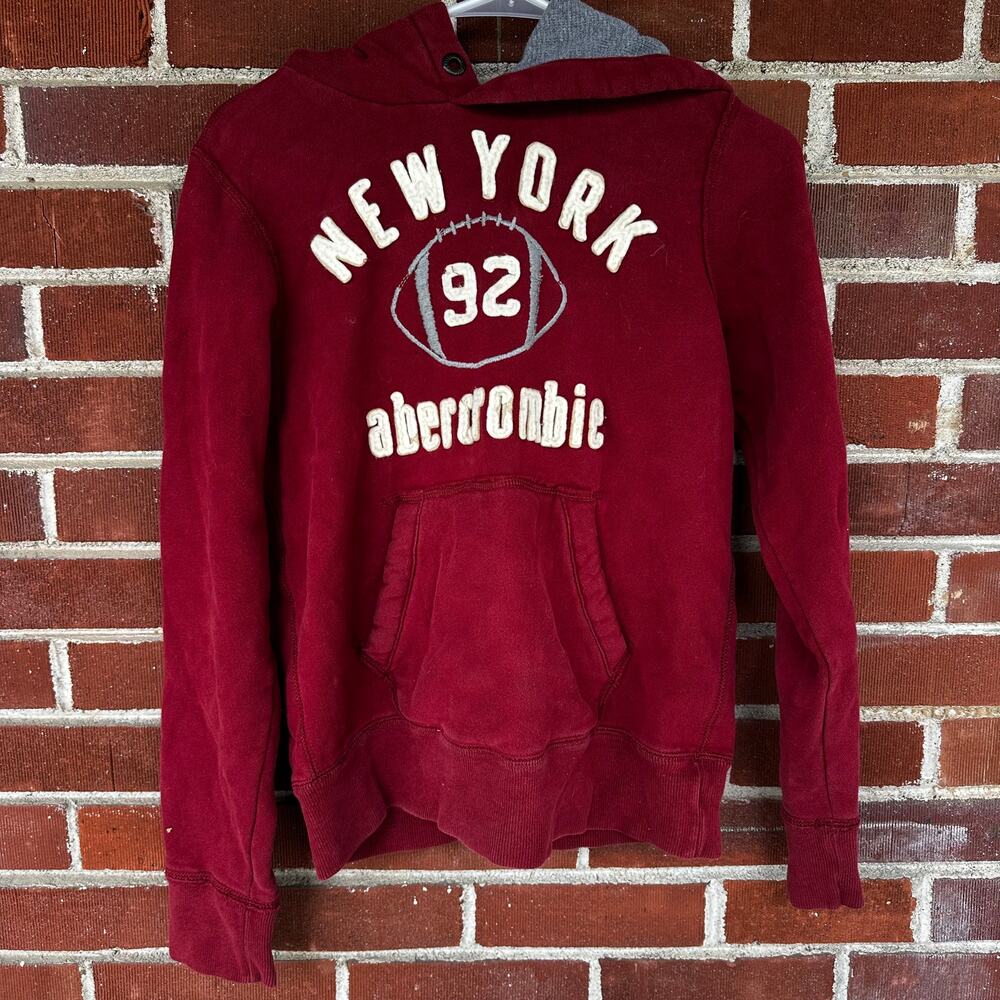 Abercrombie Red Hoodie New York 92 Graphic Y2K Vintage Large